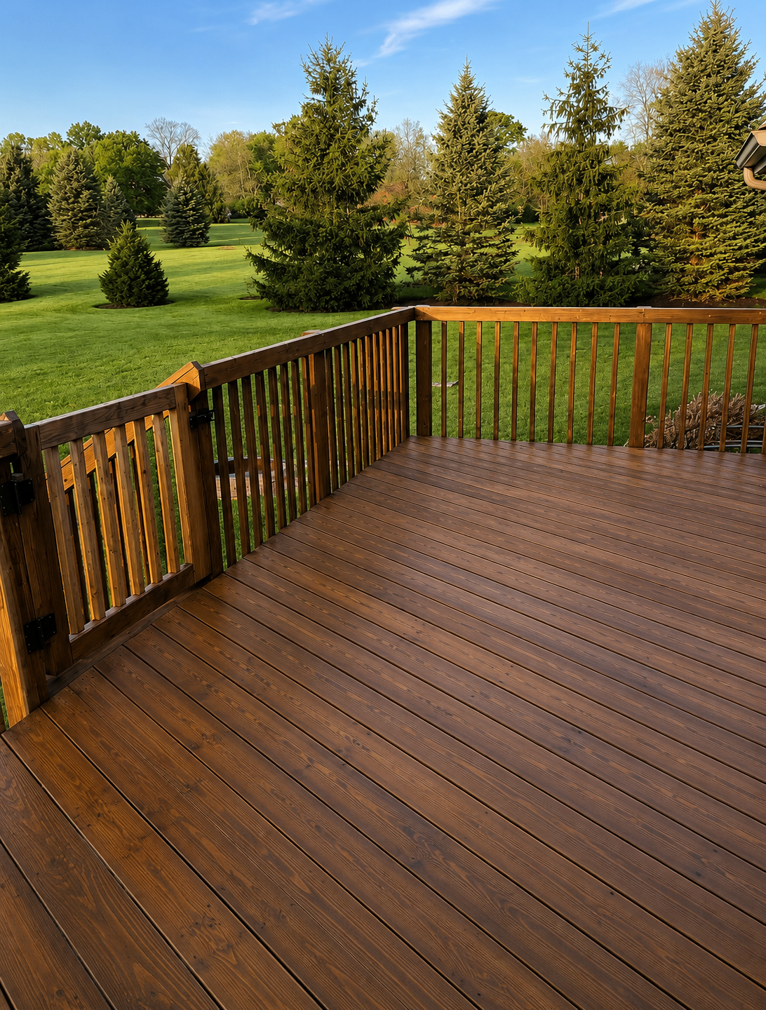 Weathered Deck Restored with Rich Stain — after